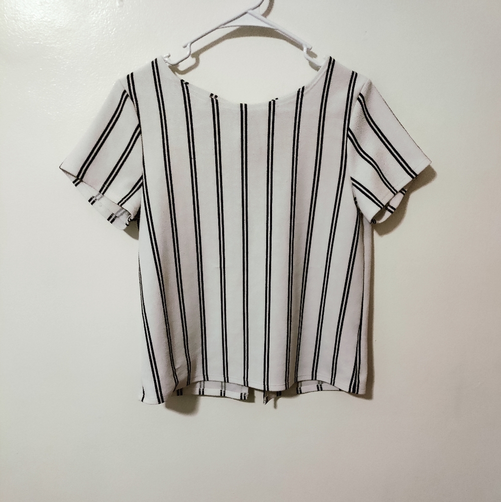Moa Moa, black and white striped blouse. Size m.